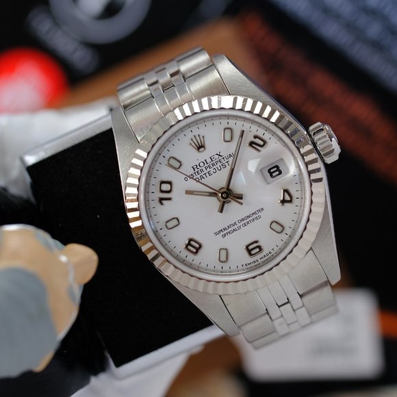 Rolex Datejust 69174 White Arabic Dial 26mm Watch - Picture 11 of 12